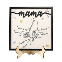 Mama/Mama Houten Decoratie - Gepersonaliseerde 2-7 Namen Ornament Moeders Hand Houten Decoratie voor Moeder