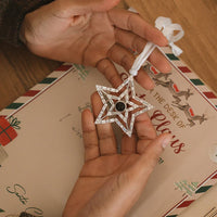 Décoration photo personnalisée en forme de flocon de neige rose, cadeaux de Noël