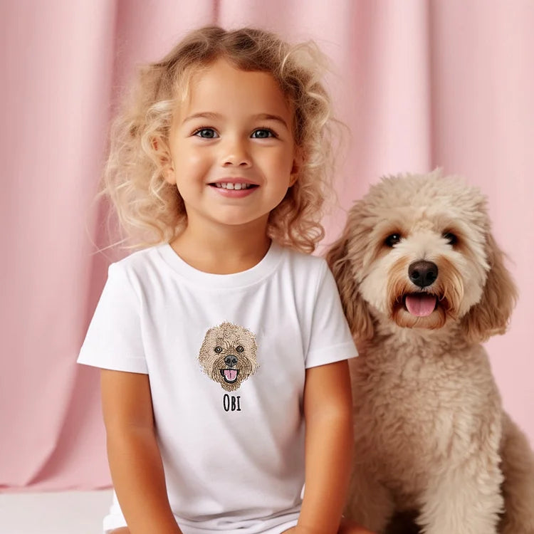 Gepersonaliseerde geborduurde huisdierentrui voor kinderen, peuterhondentrui, gepersonaliseerde kindertrui, peutercadeau, kerstcadeau voor kinderen
