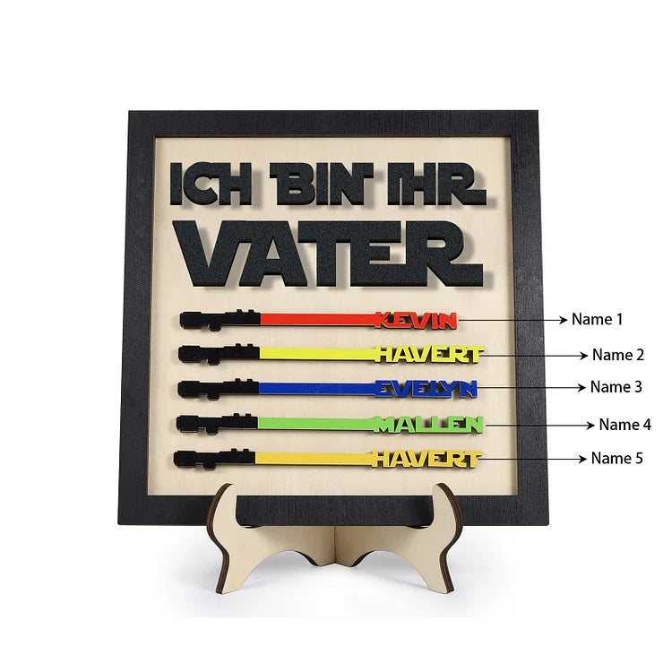 Houten decoratie voor vader - gepersonaliseerd 1-6 namen - ik ben haar vader - ornament houten decoratie voor vader