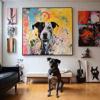Geel graffiti canvas – hond