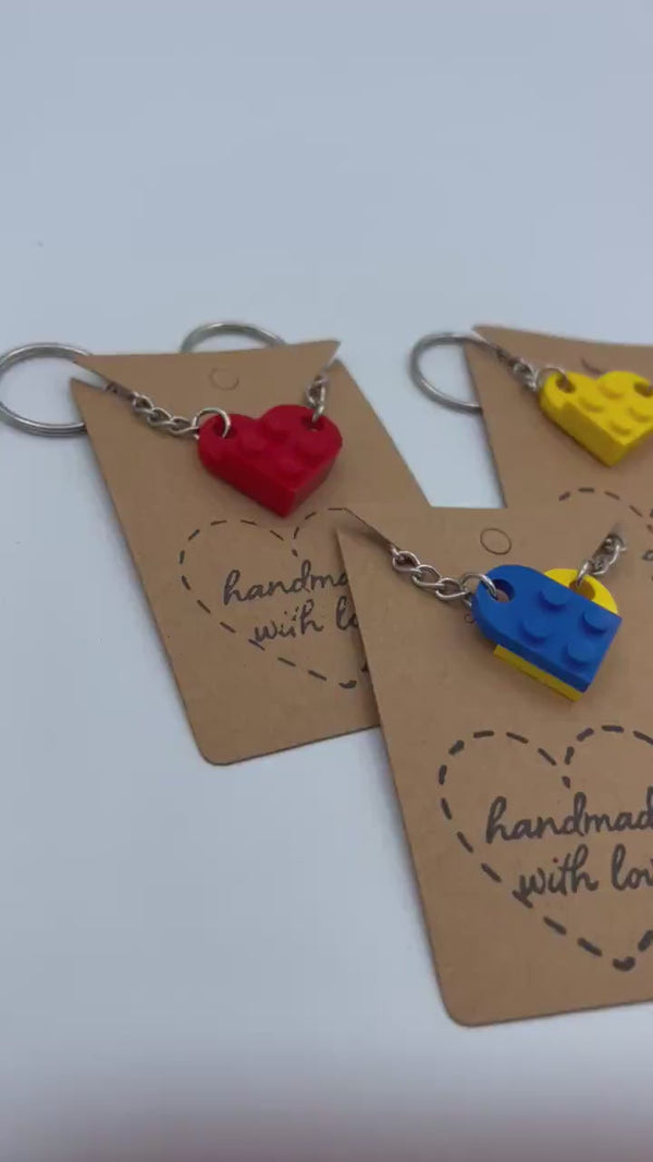 Sleutelhangerset met bakstenen hart