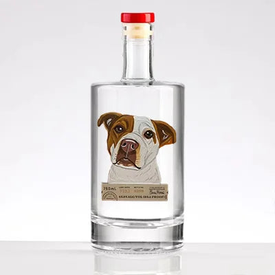 Individuele whiskyflessen met dierenportretten
