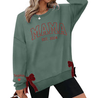 Sweat-shirt maman personnalisé avec nœud latéral pailleté et broderie