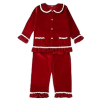 Gepersonaliseerde kerstpyjama's voor het hele gezin - op maat gemaakte rode fluwelen pyjama's