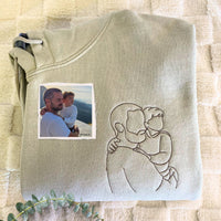 Sweatshirt met geborduurd portret, unieke cadeaus voor papa