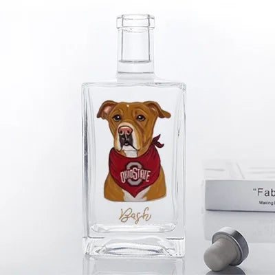 Individuele whiskyflessen met dierenportretten