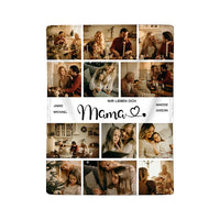 Gepersonaliseerde deken met 12 foto's en 2 teksten - Lieve mama fotodeken We zijn zo blij dat we jouw kinderen zijn - Het beste cadeau voor moeder