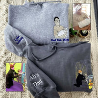 Geborduurd shirt voor de eerste keer vader | Aangepast shirt voor nieuwe vaders | Gepersonaliseerd T-shirt met foto van papa | Cadeau voor nieuwe vaders