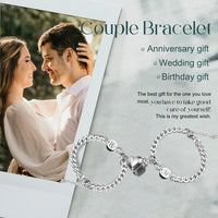 Gepersonaliseerde roestvrijstalen armbandenset met 2 letters voor koppels