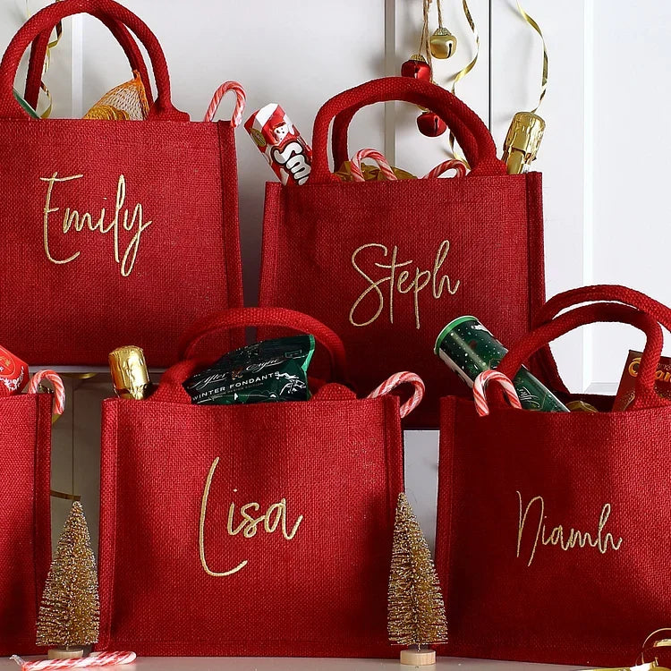 Gepersonaliseerde geborduurde kerstcadeautas