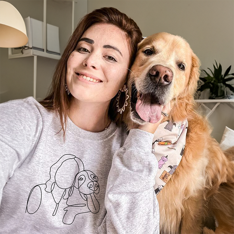 Cadeaux de Noël pour les couples Cadeaux pour les amoureux des animaux, sweats et sweats à capuche brodés personnalisés