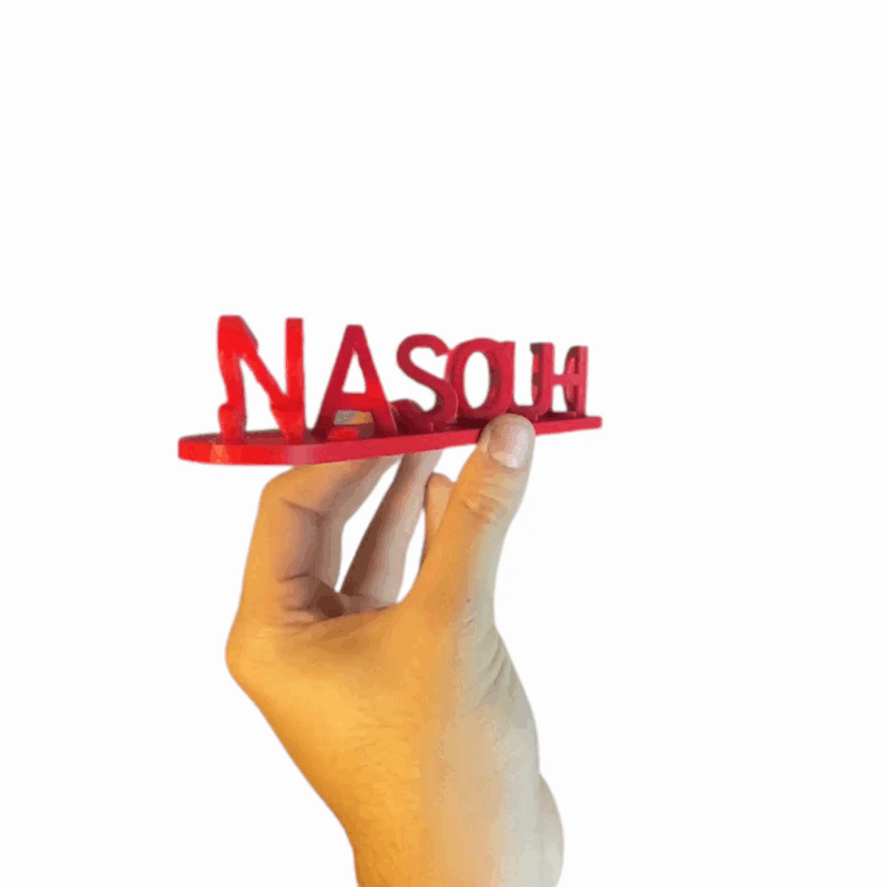 Dubbele naam illusie liefde 3D geprint cadeau