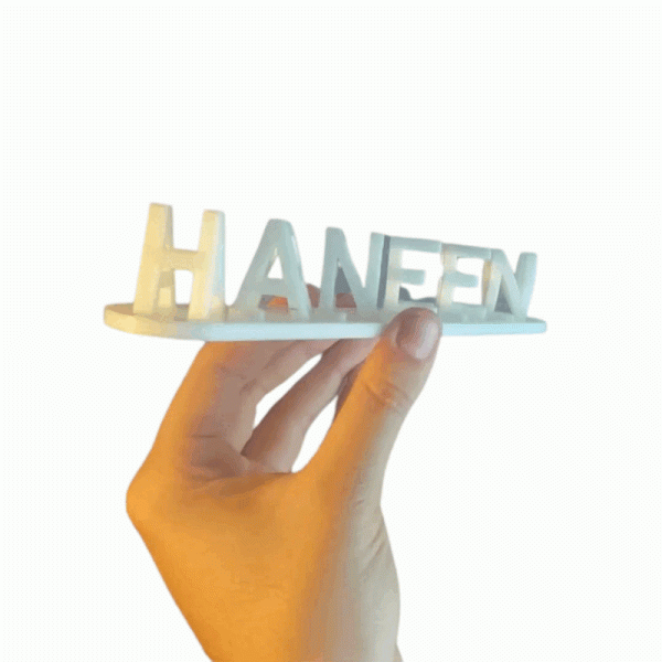 Dubbele naam illusie liefde 3D geprint cadeau