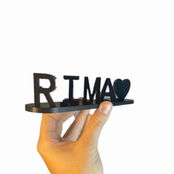 Dubbele naam illusie liefde 3D geprint cadeau
