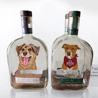Individuele whiskyflessen met dierenportretten