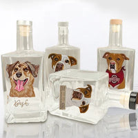 Individuele whiskyflessen met dierenportretten