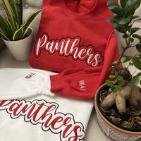 Geborduurde kersttrui met mouwborduursel - Gepersonaliseerde ronde hals hoodie - Kersttrui - Kersttruien