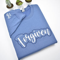 Geborduurde kersttrui met mouwborduursel - Gepersonaliseerde ronde hals hoodie - Kersttrui - Kersttruien