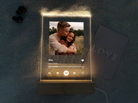 Gepersonaliseerde acryl fotoplaat met liedjes, aangepaste albumhoes met liedjes, scanbaar led-nachtlampje