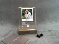 Gepersonaliseerde acryl fotoplaat met liedjes, aangepaste albumhoes met liedjes, scanbaar led-nachtlampje