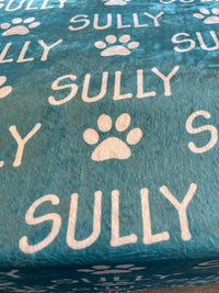 Couverture personnalisée avec empreinte de patte pour animal de compagnie, couverture personnalisée pour chien, couverture en peluche, couverture personnalisée pour chiot, couverture pour lit pour chien, cadeau pour amoureux des animaux
