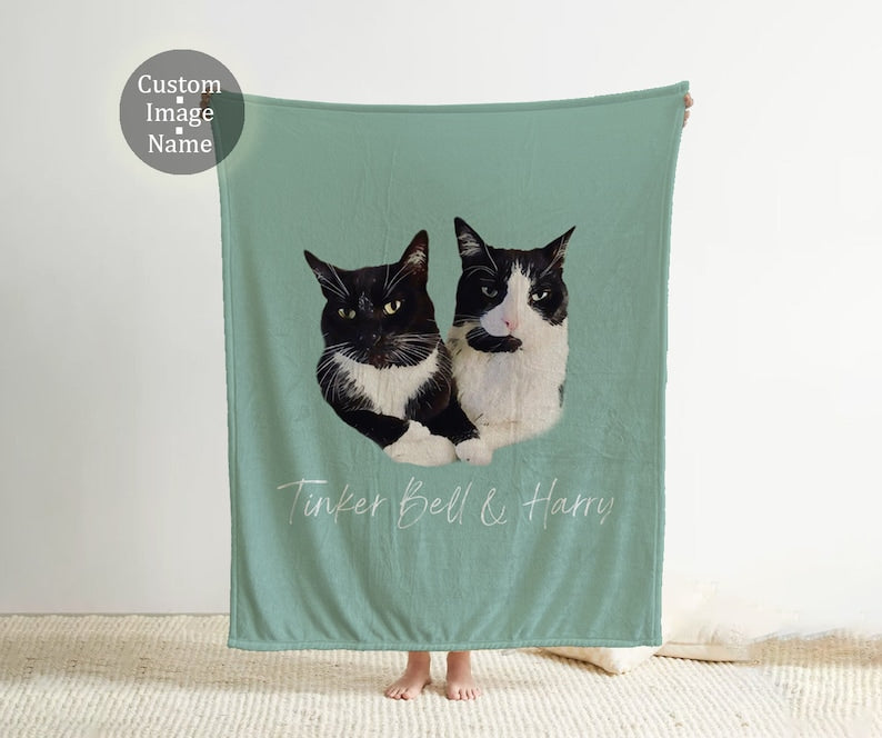 Gepersonaliseerde deken voor huisdieren met foto van huisdier, gepersonaliseerde deken voor honden, gepersonaliseerde deken voor honden, deken met foto van kat, deken met foto van huisdier, cadeau voor hondenvader