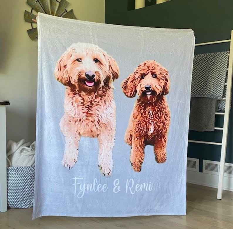 Gepersonaliseerde deken voor huisdieren met foto van huisdier, gepersonaliseerde deken voor honden, gepersonaliseerde deken voor honden, deken met foto van kat, deken met foto van huisdier, cadeau voor hondenvader
