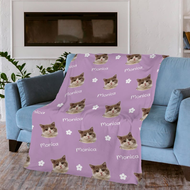 Gepersonaliseerde deken voor huisdieren, gepersonaliseerde deken met foto van hond met naam, gepersonaliseerde deken voor honden, deken met foto van huisdier, cadeaus voor hondenvaders, cadeaus voor dierenliefhebbers