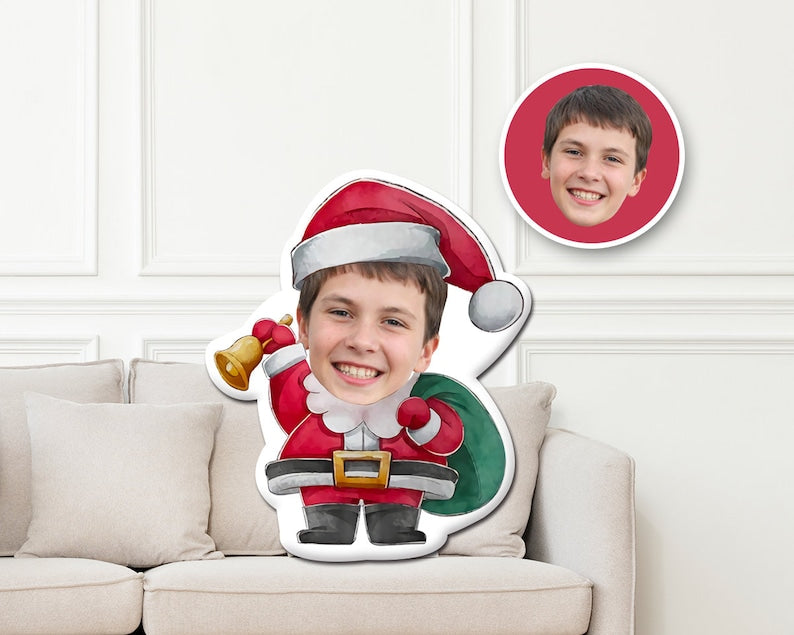 Cadeaux de Noël Mini oreiller personnalisé avec visage J'aime les beignets Mini oreiller photo personnalisé Poupée Jouets en peluche