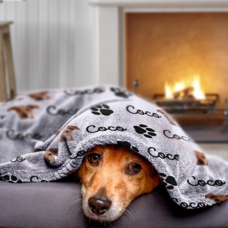 Gepersonaliseerde deken voor huisdieren | Op maat gemaakt huisdierbeddengoed | Op maat gemaakte dekens voor honden en katten | Fotodekens voor huisdieren