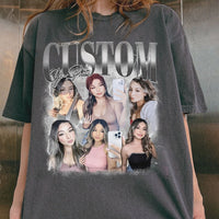 Gestalten Sie Ihr eigenes Bootleg-Shirt, Ihr individuelles Bootleg-Rap-T-Shirt, Ihr individuelles Foto, Ihr individuelles Freundin-Shirt, Ihr individuelles Boyfriend-Grafik-T-Shirt