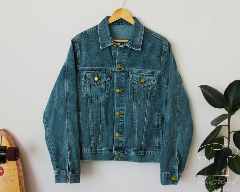 Veste en jean personnalisée à transfert thermique, veste en jean avec photo personnalisée, veste en jean pour femme, veste en jean de mariée
