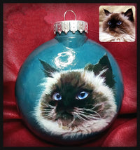 Handgeschilderd individueel huisdierportret op onbreekbaar of glazen ornament