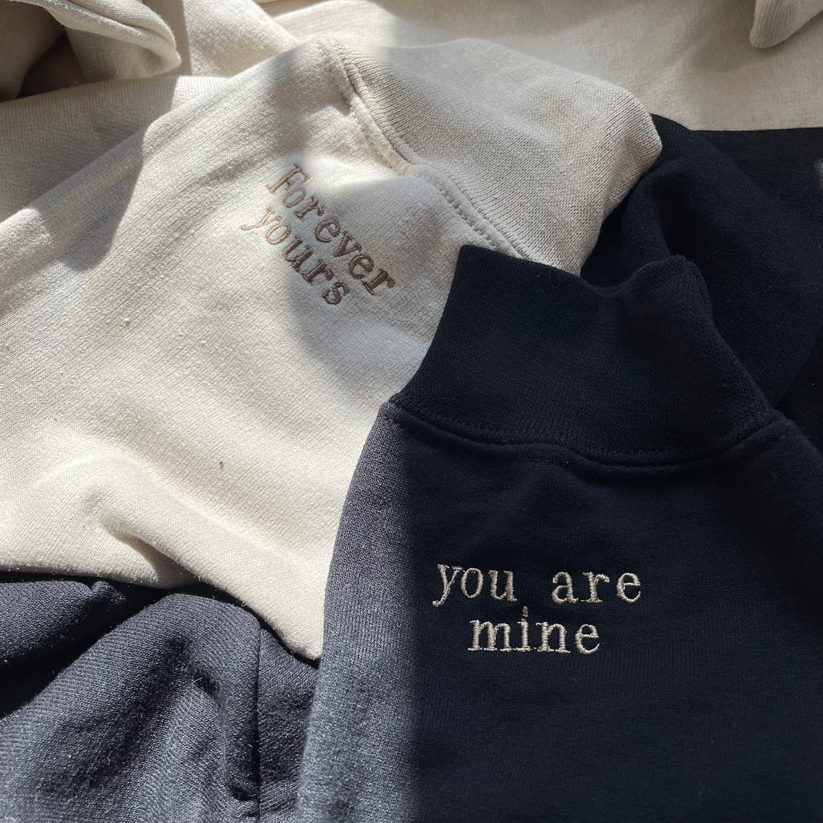 Op maat geborduurde hoodie of sweatshirt met ronde hals, cadeau voor koppels, jubileumcadeau