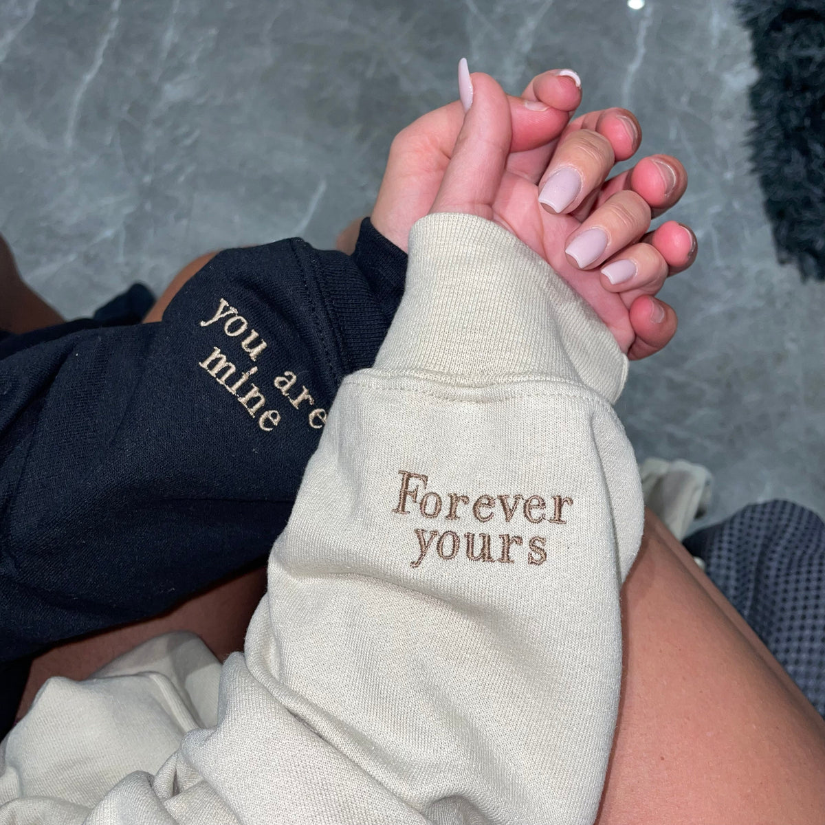 Op maat geborduurde hoodie of sweatshirt met ronde hals, cadeau voor koppels, jubileumcadeau