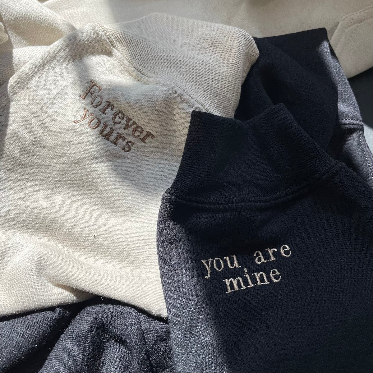 Op maat geborduurde hoodie of sweatshirt met ronde hals, cadeau voor koppels, jubileumcadeau