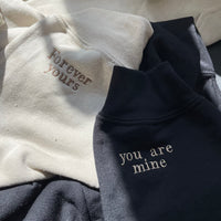 Op maat geborduurde hoodie of sweatshirt met ronde hals, cadeau voor koppels, jubileumcadeau