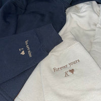 Op maat geborduurde hoodie of sweatshirt met ronde hals, cadeau voor koppels, jubileumcadeau