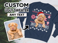 Gepersonaliseerde lelijke hondentrui voor Kerstmis, Kerstmanhond op kersttrui, Kerstmanmutshond