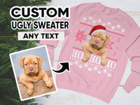 Gepersonaliseerde lelijke hondentrui voor Kerstmis, Kerstmanhond op kersttrui, Kerstmanmutshond