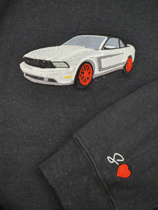 Gepersonaliseerde geborduurde autohoodie, het perfecte cadeau voor autoliefhebbers. Gepersonaliseerde geborduurde trui, cadeau voor vaders