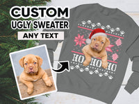 Gepersonaliseerde lelijke hondentrui voor Kerstmis, Kerstmanhond op kersttrui, Kerstmanmutshond