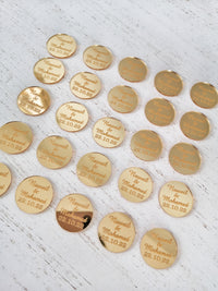 Gepersonaliseerde ronde spiegel naamplaatjes van goud of zilver, acryl als bedankjes voor bruiloften, naamkaartjes, feesttafelbordjes en plaatskaartjes
