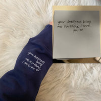 Aangepaste geborduurde handschrift sweatshirt, handschrift borduurwerk sweatshirt, bruidspaar jubileum bruiloft sweatshirt, handschrift sweatshirt