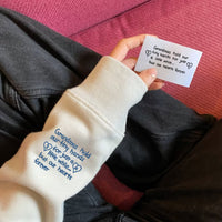 Aangepaste geborduurde handschrift sweatshirt, handschrift borduurwerk sweatshirt, bruidspaar jubileum bruiloft sweatshirt, handschrift sweatshirt