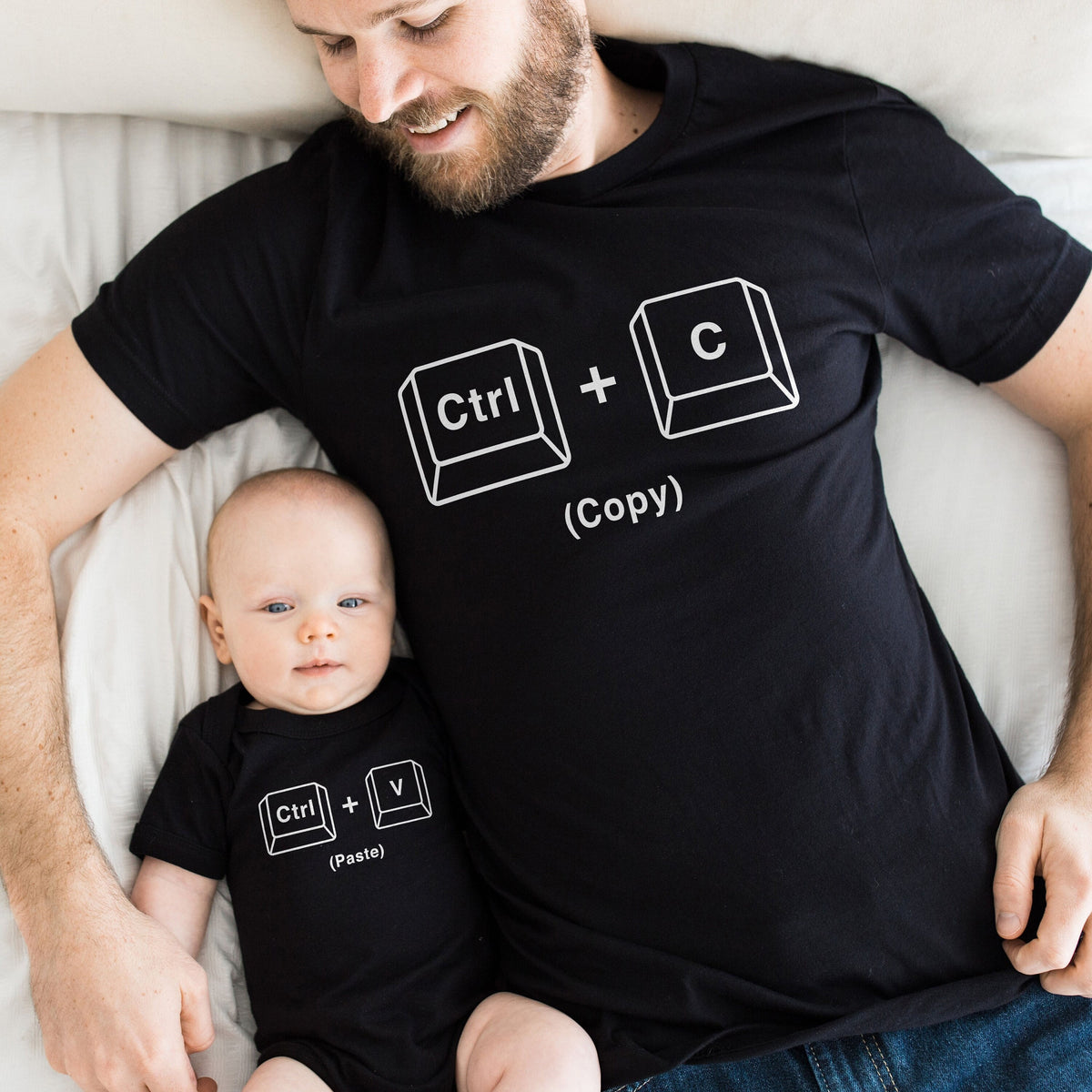 Cadeau voor papa, vader en baby, bijpassende shirts, vader en dochter shirts Kopieer en plak shirts
