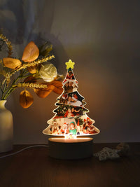 Lampe photo collage personnalisée en forme de sapin de Noël avec photos