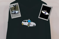 Geborduurde autofotoportret hoodie, geborduurde fotografie ronde hals sweatshirt