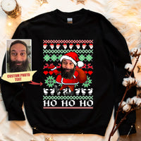 Sweat-shirt de Noël personnalisé avec photo visage, sweat-shirt personnalisé Père Noël pour Noël pull de Noël moche avec photo